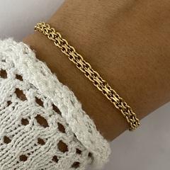 Pulsera Acero Dorado 19cm (cod 16609)