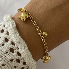 Pulsera Acero Dorado 19cm (cod 17320)