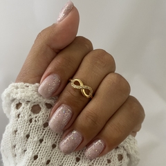 anillo MIDI acero dorado (Cod 12849)