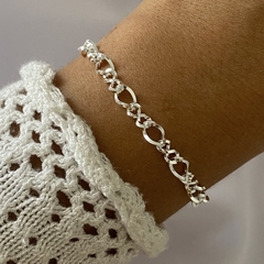 Pulsera acero blanco 17 a 20cm (cod 18182)