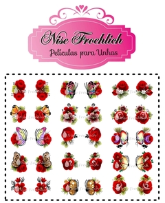 MINI CARTELÃO DE PELÍCULAS REF.MC04 FLORES VERMELHAS - comprar online