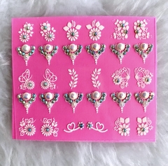 Mini Cartelão adesivos branquinhos e joias de luxo REF.MC20