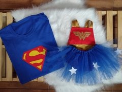 Kit Pai e Filha Superman e Mulher Maravilha