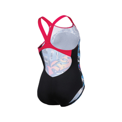 MALLA ENTERIZA NATACIÓN ARENA JUNIOR HEART V-BACK MAXLIFE BLACK FREAK ROSE (590) - tienda online