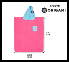 ORIGAMI PONCHO JUNIOR ROSA CELESTE 75 X 65 CM en internet