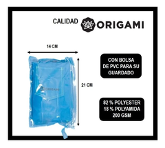 ORIGAMI PONCHO JUNIOR AZUL FRANCIA VERDE 75 X 65 CM - tienda online