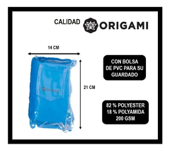 ORIGAMI PONCHO JUNIOR AZUL FRANCIA ROSA 75 X 65 CM - tienda online