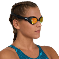 ANTIPARRAS ARENA COBRA TRI SWIPE MIRROR TRIATLÓN YELLOW COOPER BLACK 355 - CLEAR MIRROR LENSES - IDEAL FOR INDOOR en internet