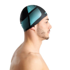 GORRO MARCA ARENA PISCINA MUJER HOMBRE DE SILICONA PLATA SILVER-BLACK