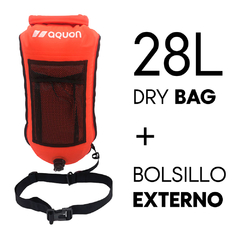 Imagen de BOYA AQUON DRY BAG 28 LITROS CON RED NARANJA