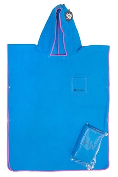 ORIGAMI PONCHO JUNIOR AZUL FRANCIA ROSA 75 X 65 CM - comprar online