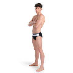 SLIP NATACIÓN ARENA ICONS PANEL BRIEF HOMBRE MAXLIFE ECO BLACK ASPHALT ARDESIA (555) en internet