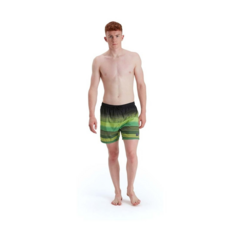 MALLA SHORT NATACIÓN SPEEDO WATERSHORT PLACEMENT LEISURE 16 NEGRO VERDE (554) - SOLO NATACIÓN