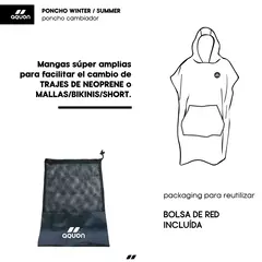 PONCHO AQUON WINTER CAMBIADOR TOALLA ADULTO NATACIÓN DEPORTE GRIS en internet