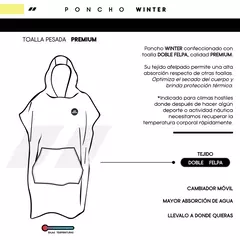 Imagen de PONCHO AQUON WINTER CAMBIADOR TOALLA ADULTO NATACIÓN DEPORTE GRIS