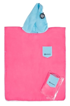 ORIGAMI PONCHO JUNIOR ROSA CELESTE 75 X 65 CM - comprar online