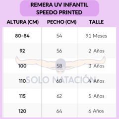 REMERA PROTECCIÓN UV SPEEDO INFANTIL PRINTED RASH TOP AZUL ROSA (718) - comprar online
