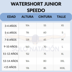 SHORT NATACIÓN SPEEDO WATERSHORT ESSENTIALS 13 JUNIOR TURQUESA (680) - tienda online