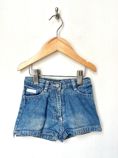 PLAY | T1 (12m) | Mimo Vintage | short jean florcitas bordadas atrás cintura ajustable