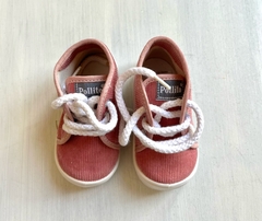 NUEVO | T18 | Pollito | bota rosa viejo corderoy cordones blancos