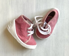 NUEVO | T18 | Pollito | bota rosa viejo corderoy cordones blancos - comprar online