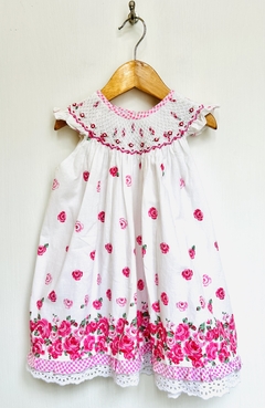 PLAY(*) | 9m | Petit Enfant | vestido blanco estampado rosas con bombachudo