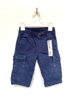 3-6 M | BABY GAP | PANTALON GABARDINA CARGO COLOR AZUL