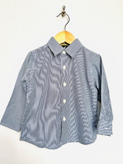 18m | Nautica | camisa manga larga rayas finas verticales azul blanco - comprar online