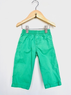 PLAY(*) | 9m | Carter's | pantalon gabardina verde liso cintura elastica