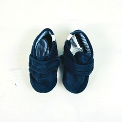 suela 10 cm | Baby Cottons | zapatos no caminantes azul marino tela con abrojo