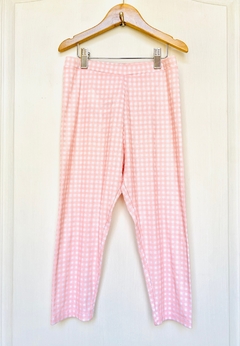 13/14A | Zara | calza capri pescador rosa blanco cuadrille