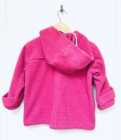 18m | Pioppa | campera abrigo tapado forrado frisa rosa fucsia 4 botones marrones - comprar online