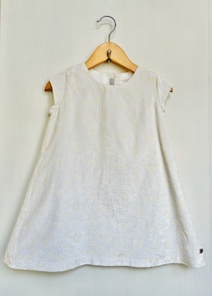 2A | Mimo | vestido invierno pana blanco flores crema
