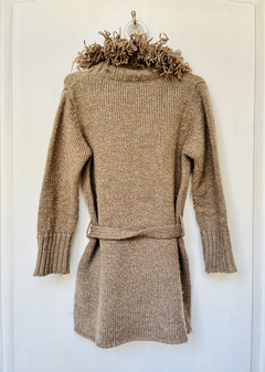 4A | CHEEKY | Sweater saco marrón largo con flecos - comprar online