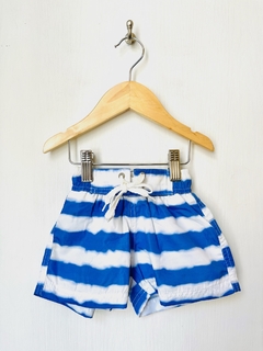 6m | Baby Cottons | traje de baño malla blanco franjas azul blanco con red interno
