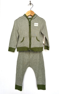 9m | Carter's | conjunto rayado verde camperita y pantalon - comprar online