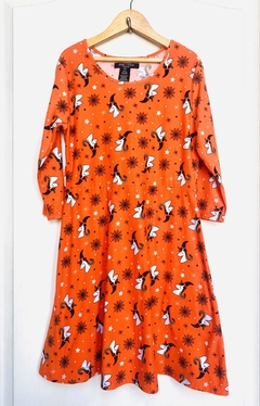 14/16A | just one girls | vestido naranja con telaraña y unicornio con gorra - comprar online