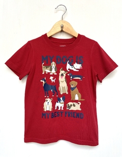 NUEVO | 4A | Carter's | remera manga corta roja estampa perros my dog is my best friend - comprar online