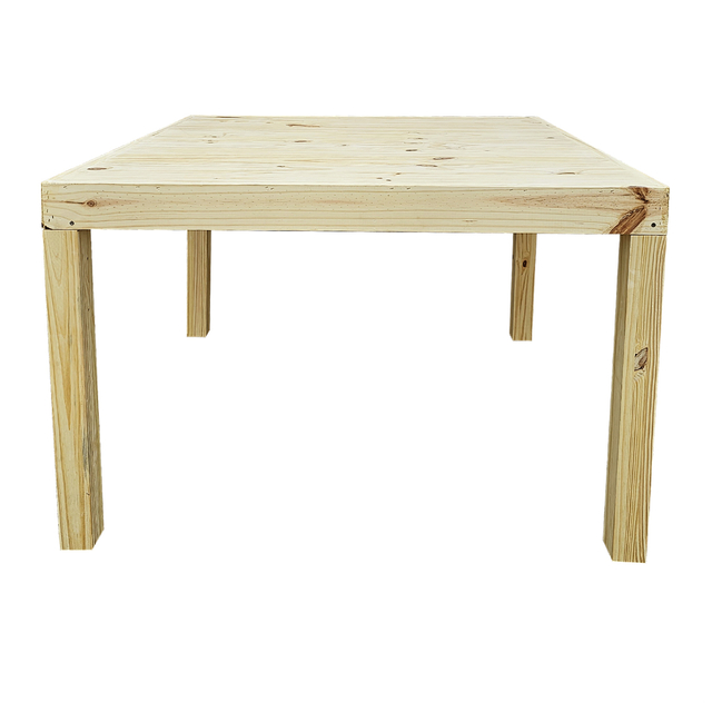 Pata de mesa cónica cuadrada en madera de pino