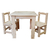 mesa infantil cuadrada de pino con 2 sillitas de madera