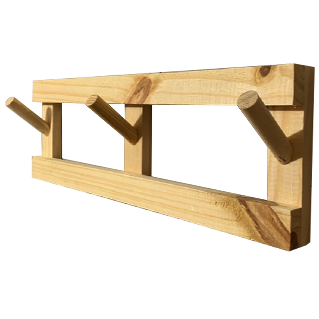 Percha de pared de madera maciza, perchero de madera nórdica, colgador de  puerta trasera, percha de ropa (número de unidad: tres ganchos)
