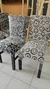 Mesa Cuadrada 120x120 cm MDF negra + 6 sillas chenille - Fortaleza Muebles