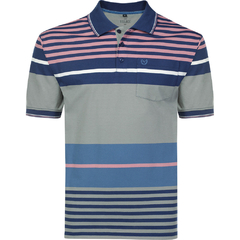 CAMISA POLO MALHA LISTRADA C/B IMP P/GG - VMGP0326