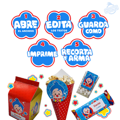 Kit Imprimible circo payaso PlimPlim - decora tu cumple