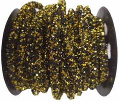 Tubo de strass preto com dourado (metro)