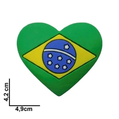 Aplique Coração Brasil emborrachado (2 unds) - comprar online
