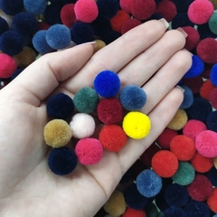 Pompom para artesanato cores invernais 15 mm (20 unds)