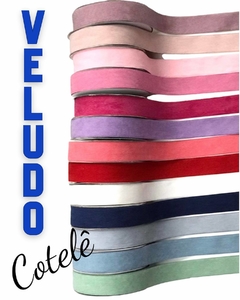 Fita Veludo Cotele Azul Claro 38mm (2 metros) - comprar online