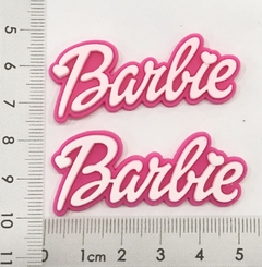 Aplique emborrachado Escrita Barbie Fundo pink com escrita branco(2unds) - comprar online