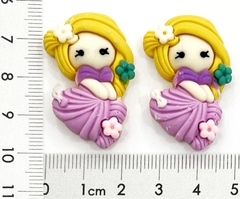 Aplique de Princesa Rapunzel resina (par) - comprar online